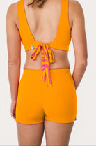 Reversible Surf Bikini Shorts - Orange / Pink Waves - SEASICK SWIM