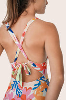 Reversible Sporty Swimsuit - Lemon / Flowerprint - SEASICK SWIM